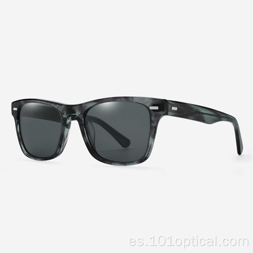 Gafas de sol rectangulares de acetato para hombre